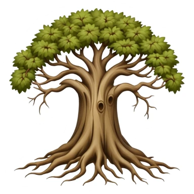 a tree with long roots sticker