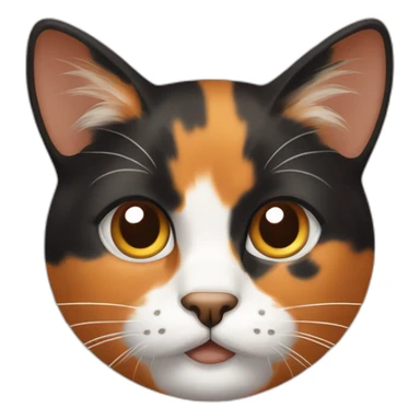 Calico cat with orange, brown and black pattern on it’s face sticker