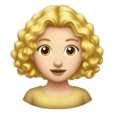 Une jeune fille aux cheveux bouclés blond vénitien sticker