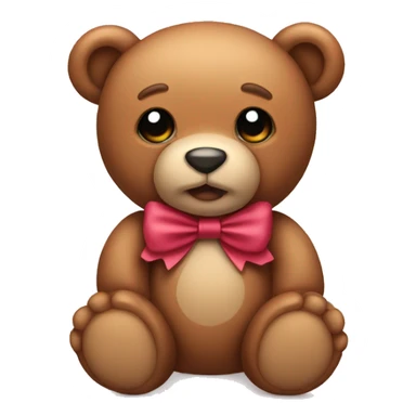 Teddy bear wearing a bow sticker