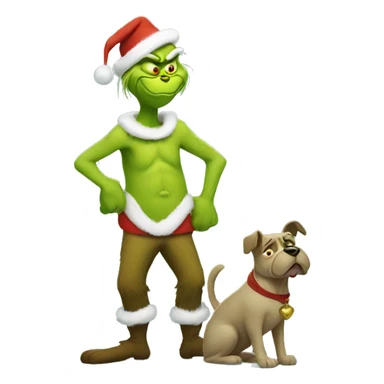 grinch w his dog sticker