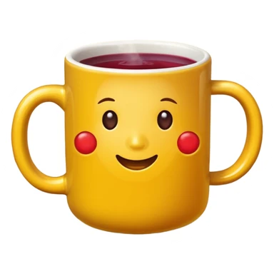 a yellow mug with steaming mulled wine without face

 sticker