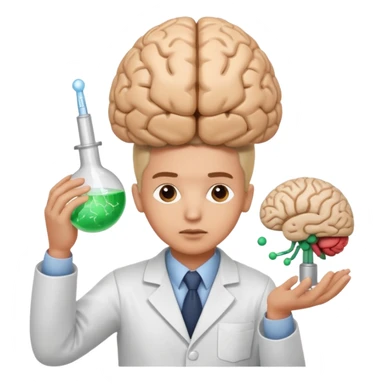 cientista estudando o cérebro sticker