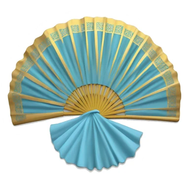 Hand fan light Blue and gold  sticker