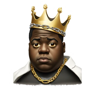 The Notorious BIG with a crown and chains sticker