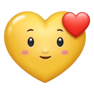 Une bulle de BD jaune avec dedans un coeur blanc  sticker