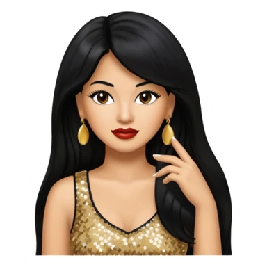 Selena Quintanilla with long hair sticker