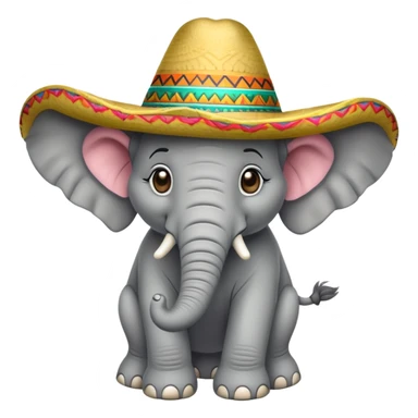 Elephant wearing a sombrero sticker
