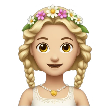 white girl in folk costume with flower crown dancing sticker