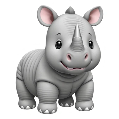 Cute corduroy rhino stuffed animal simple grey sticker