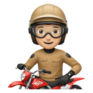 guy on dirtbike smiling for camera sticker