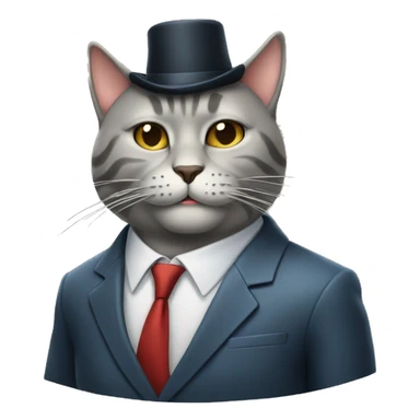 Chill cat wearing a suit smoking cigar sticker
