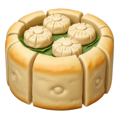 siu mai (a type of dim sum, just 1 cube of white color fish patty wrapped by yellow dough, leaving only the top part unwrapped, shape looks like short cylinder shape) sticker