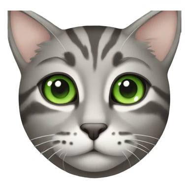 Gray toned tabby cat with green eyes sticker
