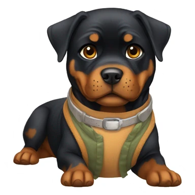 rottweiler wearing human clothes sticker