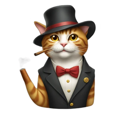 cat with a hat smoking a cigar sticker