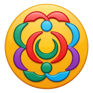 Symbol used to refer to a translation of a word into another language; the two languages ​​translated are Arabic and Spanish. sticker