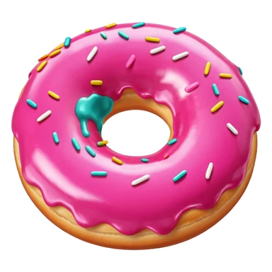 donut rosa liso sem granulado sticker