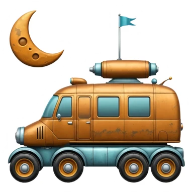  antique tall truck robotic twelve passenger Moon rover Scooby Doo sticker