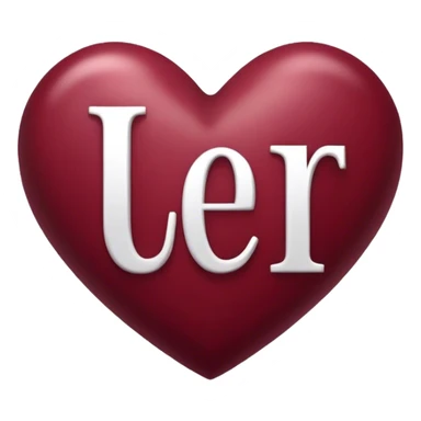 Burgundy heart with the letters Jer in the middle  sticker