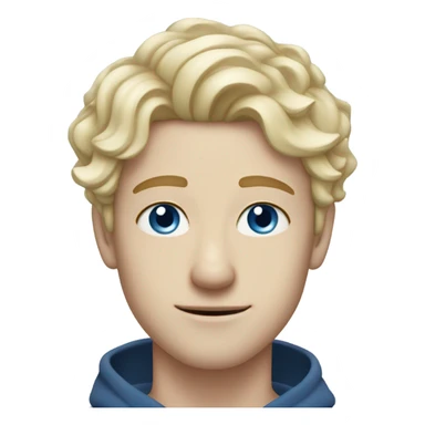 light curl blonde 25yo man blue eyed pale skin without moustache sticker