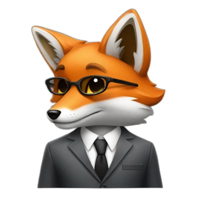 Cool Fox in a suit thinking  sticker