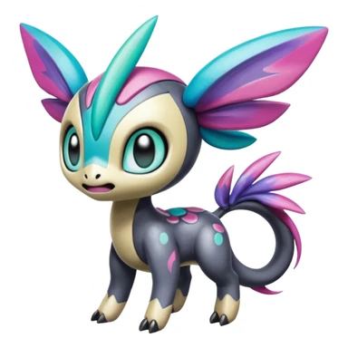 Colorful Shiny Edgy Cool Badass Painted Splashed Exotic Meloetta-Palkia-Stitch-Fakémon-creature-hybrid sticker