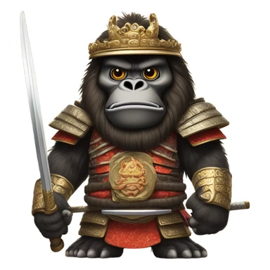 King Kong wearing a samurai suit sticker