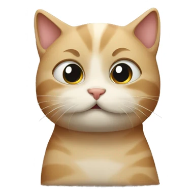 Cat shy covering mouth sticker