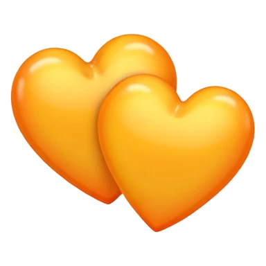 two hearts orange and yellow pastel sticker