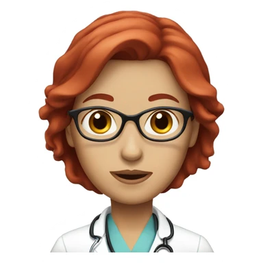 Woman doctor with Cherry Red hair  sticker