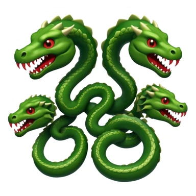 Create a single emoji of a Hydra in full body, shown at a slight side angle in a natural, characteristic pose. stylized like an emoji, but clearly recognizable.  sticker