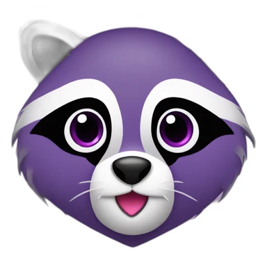 Purple raccoon with heart sticker