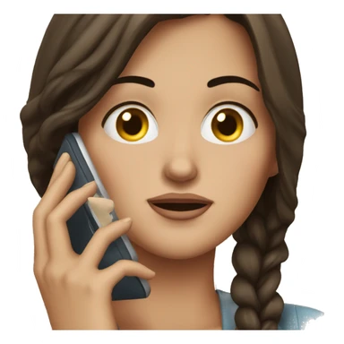 Beautiful Brunette Woman talking on her cellphone crying sticker
