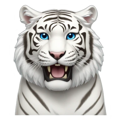 Fat white tiger with blue eyes sticker