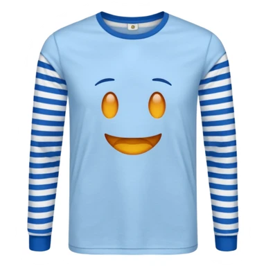 T-Shirt manches longues rayé bleu  sticker