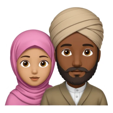 Make a Muslim man with a 6 year old girl wearing a hijab sticker
