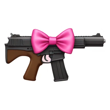 gun with a pink bow on it  sticker