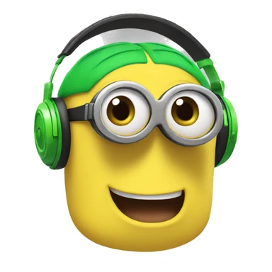 minions with green headphones sticker