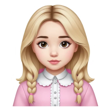 Sabrina Carpenter blonde pop star in a pink and white outfit, Short n' Sweet look sticker
