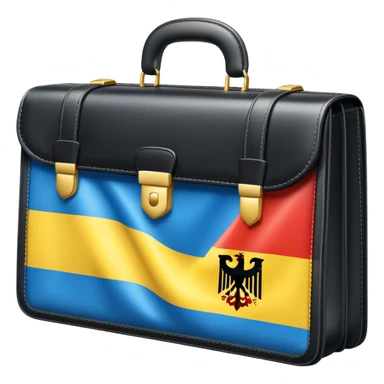 Work opportunities symbol with briefcase and German and Ukrainian flags sticker