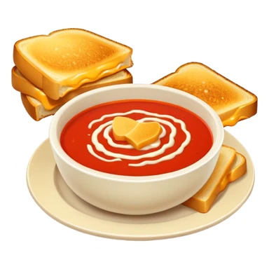 tomato soup with sliced grilled cheese on the side sticker