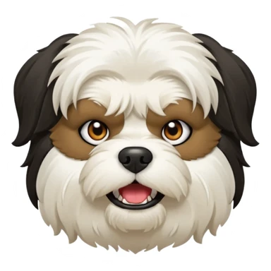 White havanese angry at black havanese sticker