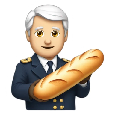 french president holding a baguette sticker