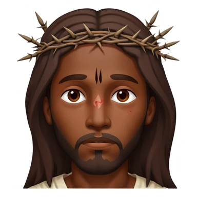 Dark skin Jesus with thorns on head injured  sticker