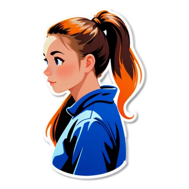 Girl with ponytail  sticker