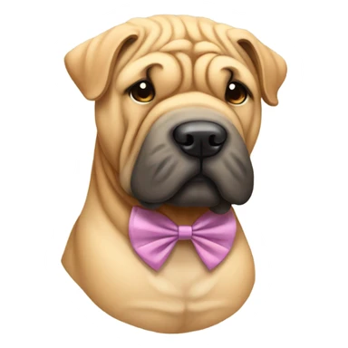 Sharpei with a bow sticker