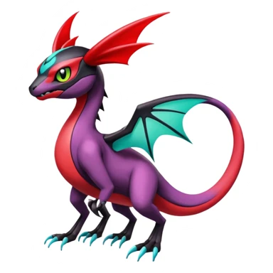 Colorful Cool Badass  Meloetta-Noibat-Noivern-Salandit-Guilmon-Darkrai-Pokémon-Fakémon-fusion-hybrid-creature sticker