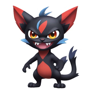 Edgy Cute Cool Kawaii Litten-Noivern-Zoroark-Torracat-Noibat-Pokémon Full Body sticker