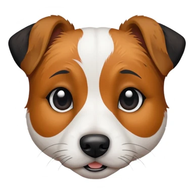 Strävhårig jack russel med svarta öron resten helt vit sticker